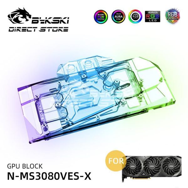 

bykski gpu water block full coverage block for msi geforce rtx3090 ventus 3x 24g oc vga watercooler heatsink a-rgb n-ms3080ves-x1