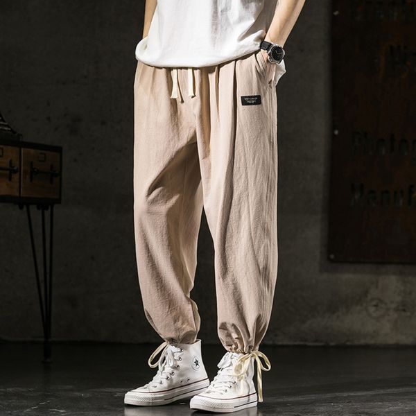 

na8q6 summer new color ankle linen ankle-length men's men's linen casual pants hip hop solid pantstrousers thin casual pants xdeam, Blue