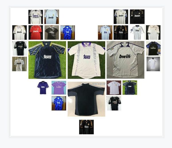 

retro 10 11 12 soccer football jersey guti ramos mcmanaman 13 14 15 16 ronaldo zidane beckham 06-07 raul 99 00 redondo 98 97 96, Black;yellow
