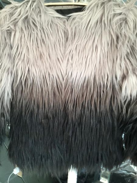 

women's fur & faux let-setting autumn and winter ladies coat long sleeve, Black