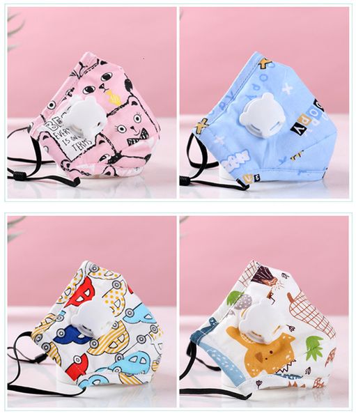 

children design mask kids cartoon face cartoon masks with active carbon filter breather valve pm2.5 dustproof protective kg6e