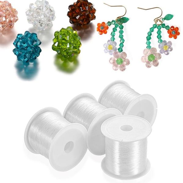 

1roll transparent crystal no elastic cord beading stretch cord no elastic line handmade diy for jewelry making findings wmtfwc, White;red
