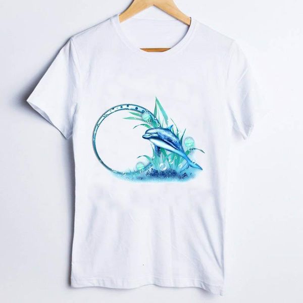 

tees для женщин китов моды мультфильм акварель мода 90-х годов женская одежда леди топы одежда женская футболка женская футболка, White