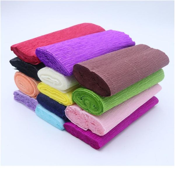 

15*250cm multicolor wrinkles paper rolls creping paper streamers diy flower decotration romc wedding party de bbysns