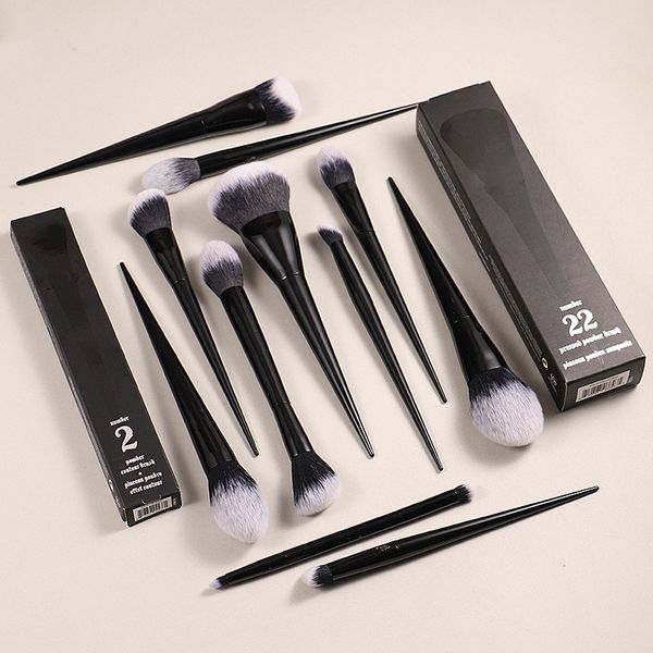 

Kvd11pcs Makeup Brushes Set #10 20 25 35 40 1 2 4 22 Shade+light Lock-it Edge Powder Foundation Concealer Eye Shadow Beauty Tool