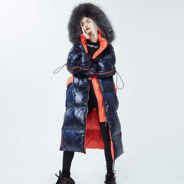 

women's winter a real natural raccoon feather coat, thick windbreak cap, women 2020