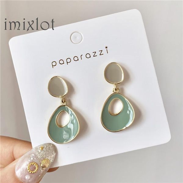 

korean new design fashion geometrical hanging dangle earring jewelry simple elegant oil drop earrings female party gift, Silver