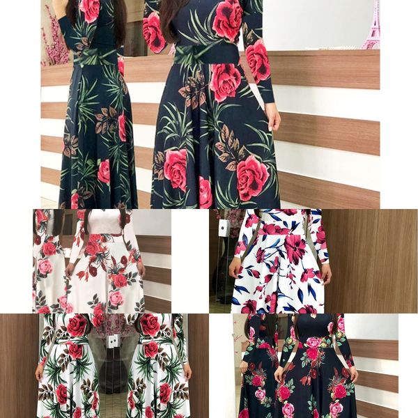 

2020 fashion digital print swing 2020 fashion digital print big swing skirt big skirt dress dress zngf3, Black;gray