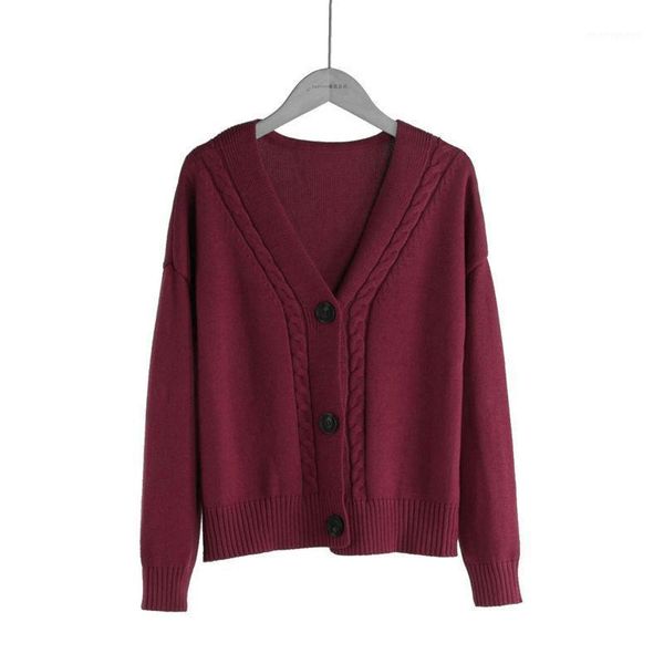 

thick twist sweater cardigan jacket women's 2020 autumn winter new korean style loose lazy single-breasted sweater one size1, White