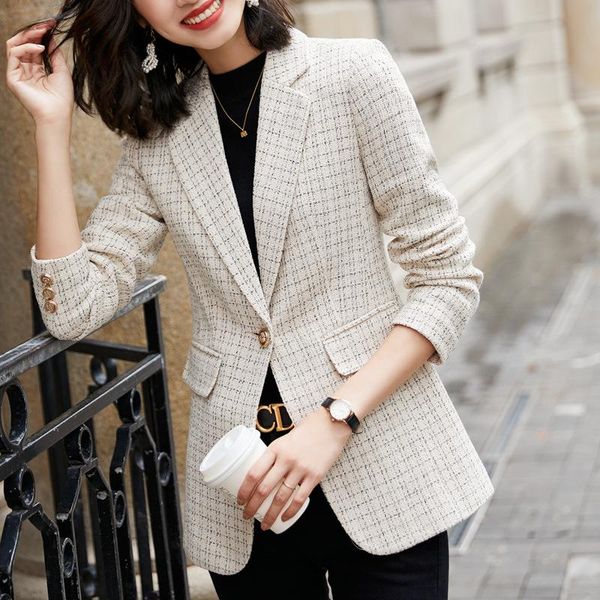 

black plover blazer women's spring and autumn new korean version of british casual blazer, White;black