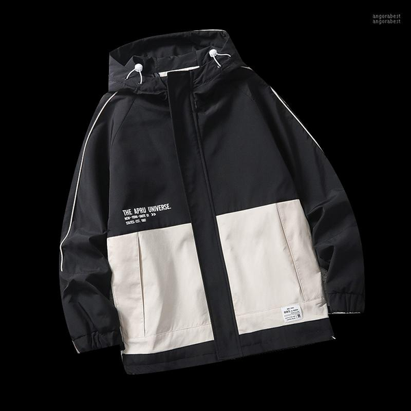 

jacket men 2020 spring new loose tooling wind coat retro casual teen jackets hip hop streetwear oversized jacket coat male1, Black;brown