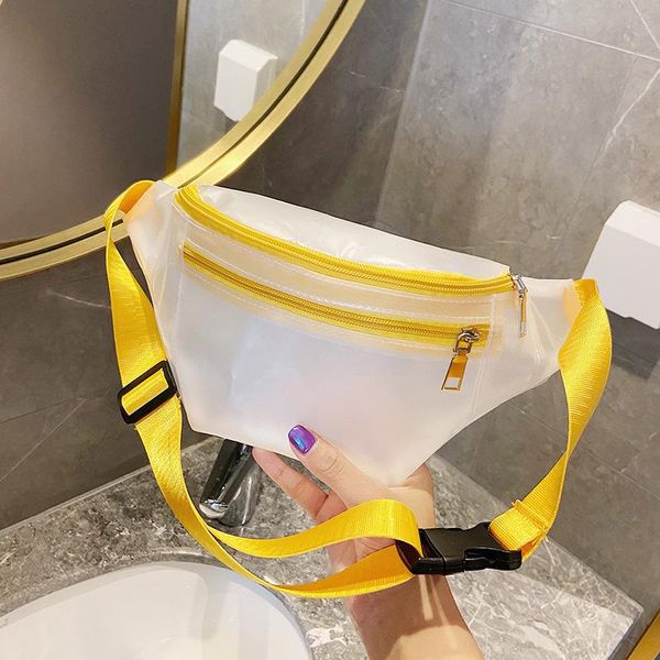 

women waist bag transparent pack purse casual large phone belt bag pouch travel phone fanny banana hip pockets