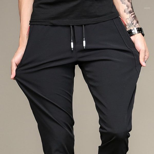 

2020 summer movement men joggers hip hop pants full length harem pants men's slim fit casual trousers elastic waist sweatpants1, Black