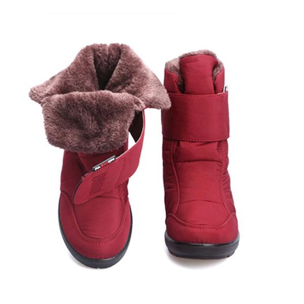 

boots 42 size shoes women winter 2021 ankle boot plush fur warm snow waterproof snowboots, Black