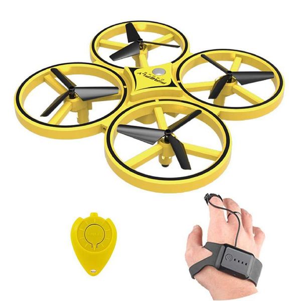 

drones hand-control rc drone infrared induction 360 degree tumbling altitude hold 2 controllers quadcopter for kids gift