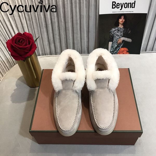 

winter wool women snow boots skidproof platform flat shoes woman concise slip on boots runway warm down short boots femme 201031, Black