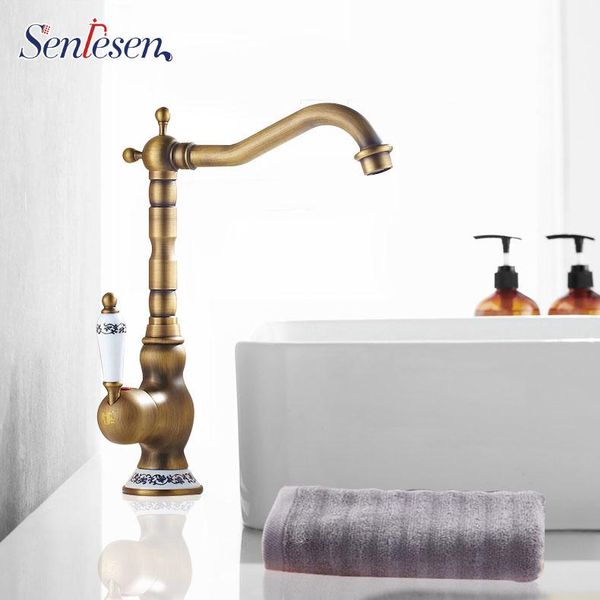 

bathroom sink faucets factory direct sale good quality basin counterfaucet antique brass deck mounted with up drain