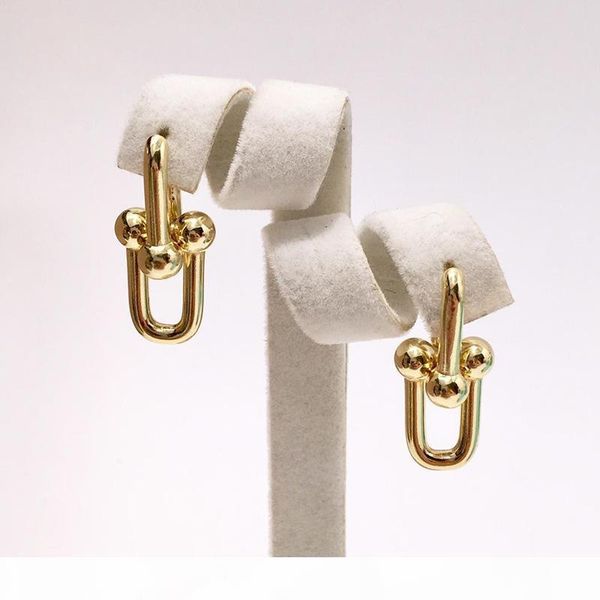 

hardware elements letter u shape earrings for women fashion titanium steel letter t and u shape women earrings j190721, Golden;silver