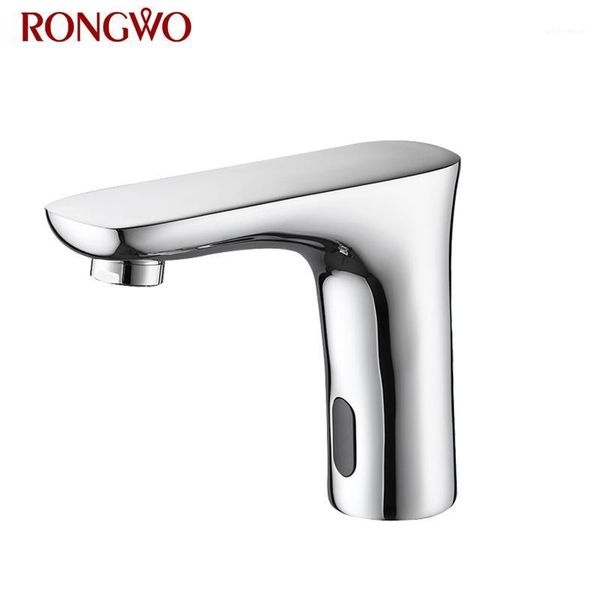 

bathroom sink faucets rongwo smart sensor basin faucet hand touch touchless tap cold water taps sink1