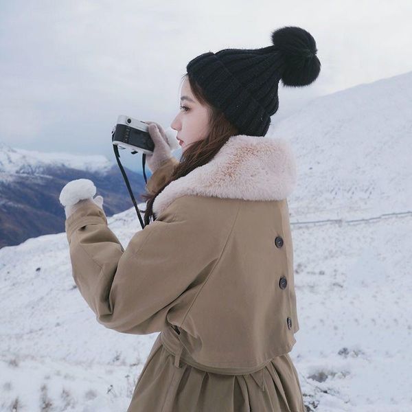 

windbreaker-style cotton-padded jacket women's mid-length section 2021 new loose waist thickened padded jacket winter, Black