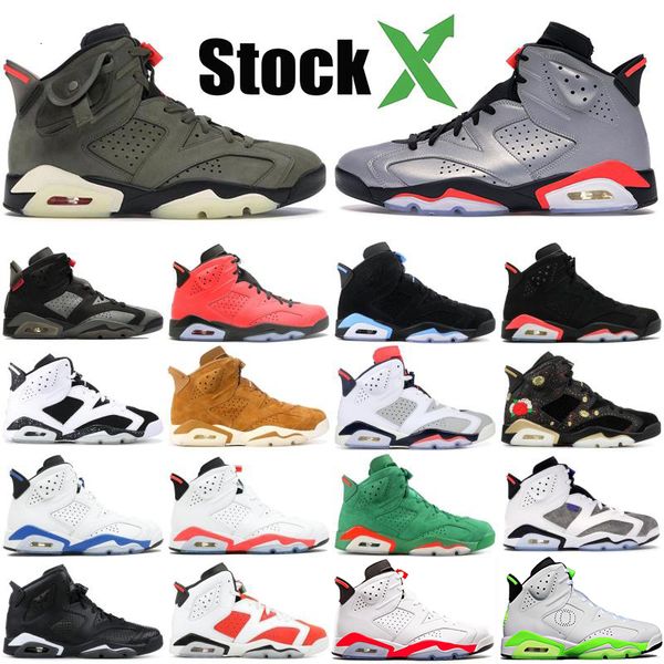 

shoes travis olive basketball 6 mens 6s reflect silver jumpman cactus jack black cat oreo chaussures designer sneakers trainers 40-47