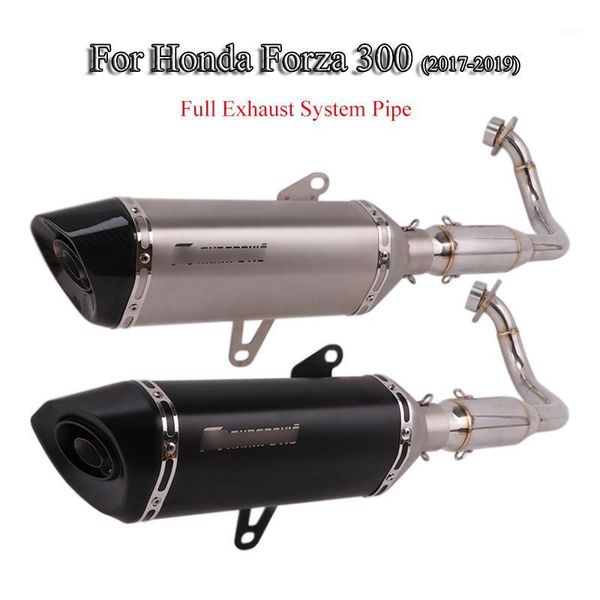 

for forza 300 motorcycle whole set pipe exhaust muffler pipe connect stainless steel front link tube slip on 2017-20191