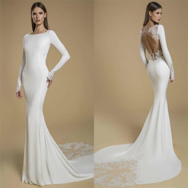 Abiti a sirene sexy a buon mercato con sirene con appliqued in pizzo appliqued in pizzo da sposa a maniche da sposa a maniche lunghe abiti da sposa vestidos de nolia