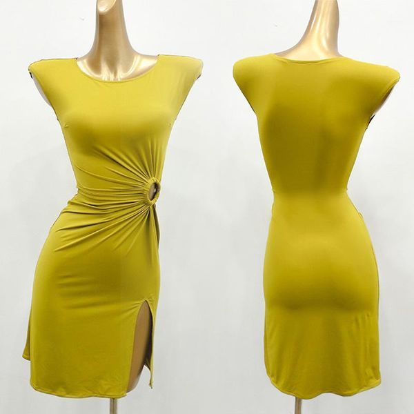 

latin dance dress women hollow waist short sleeves performance dresses rumba tango salsa cha cha practice wear lady dn60881, Black;red