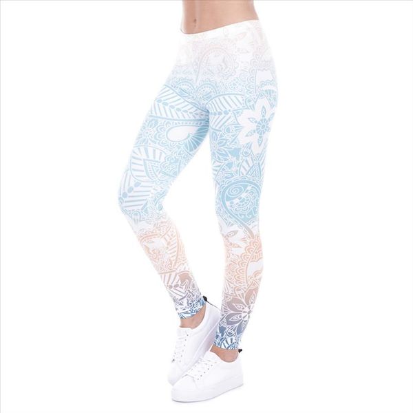 

leggings for women 2019 classic 3d print aztec ombre leggins mid waist elastic pant fitness legging hyk 147, Black