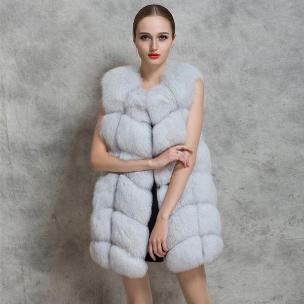 

women's fur & faux sliver vest women coat winter woman warm, Black
