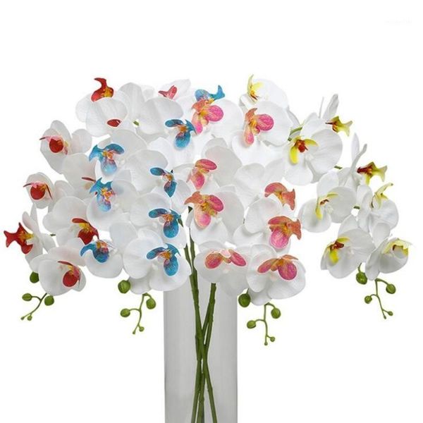 

10pcs artificial moth orchid flowers real touch latex butterfly orchids stem plant 9 heads centerpiece silicone flowers1