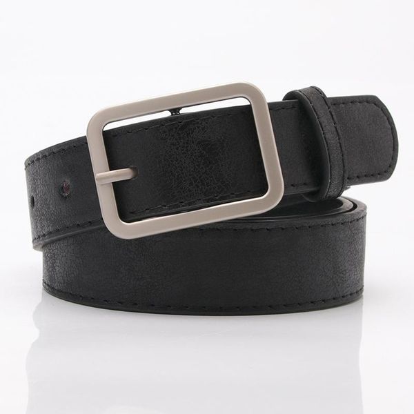 

2020 designer belt women black leather belt square buckle wide belts female slim waistband ladies waist jeans, Black;brown