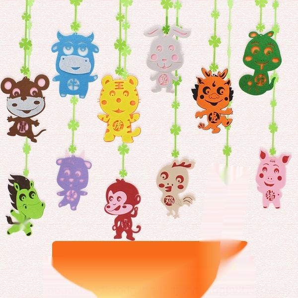 

yzswr youchang non-woven kindergarten corridor pendant decorative new cloth pendant felt cloth non-woven classroom hanging decorative zodiac