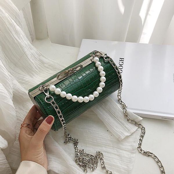 

2020 summer fashion new handbag women's bun tote bag bracelet pearl chain single shoulder shoulder qq255