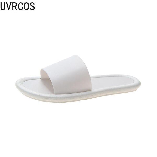 

summer women's slippers casual fashion pure color simple temperament trend all-match outdoor wear home bathroom shoes, Black