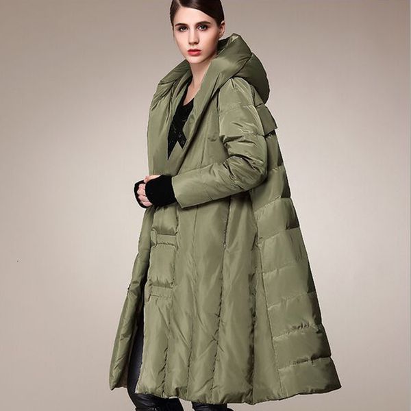 

women's winter duck feather white brown wool coat