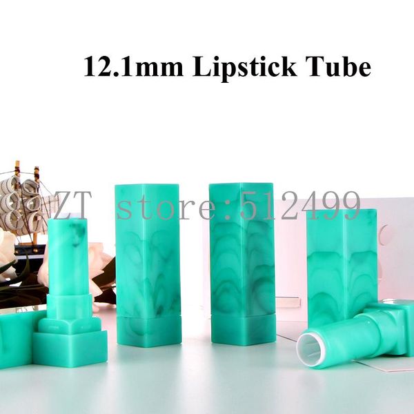 

storage bottles & jars 10/20/50pcs 12.1mm green square makeup lipstick tube diy lip rouge/ refillable package container with pattern cosmeti