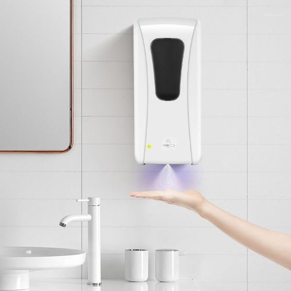 

liquid soap dispenser automatic ir sensor 1000ml wall-mount touch-lotion pump touchless home for kitchen bathroom 1pc1