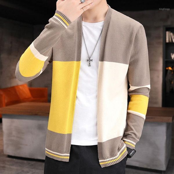 

cardigan jacket men sweater casual sweaters long sleeve pull homme multicolor sweater male knitting cardigan loose coat1, White;black