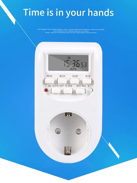 

electronic digital timer switch eu us uk plug kitchen timer outlet 230v 22v 7 day 12/24 hour programmable timing socket