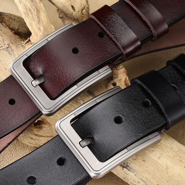 

3z7c1 новый pinleather простой контактный кожа новый pin мужской ремень талии мужской простой pin поясной ремень ij6qo, Black;brown