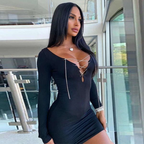 

v-neck z-7458 women's style deep solid color and slim buttock dress, Black;gray