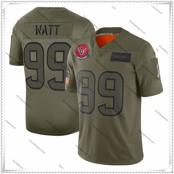 

new 99 j.j. watt houston texans 2020 salute to service retired limited jersey olive jerseys, Black;red
