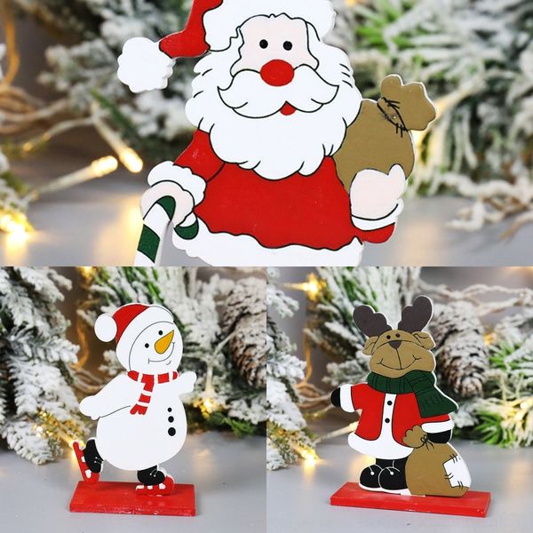 

0leku new decorations wooden santa claus snowman deer deskdecorations painted the for decorative elderly painting stitching paintingornam