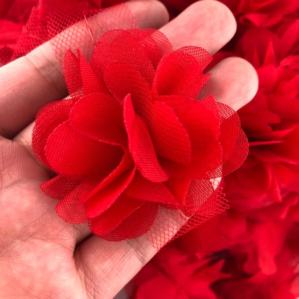 Sıcak Yeni Varış Çok Yaprakları Şifon Dantel Çiçek Trim Bebek Saç Aksesuarları Için Dekorasyon, Bikini veya Ayakkabı DIY