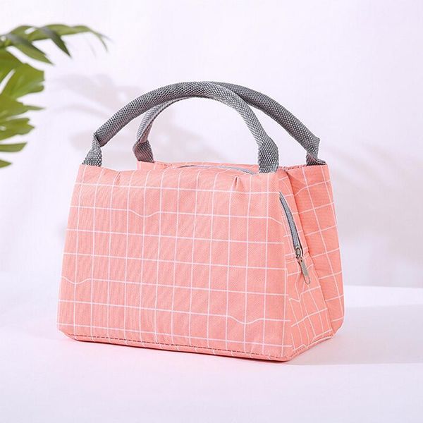 

1pcs fashion printed lunch box bag portable waterproof insulation lunch bag for women kids men1, Blue;pink