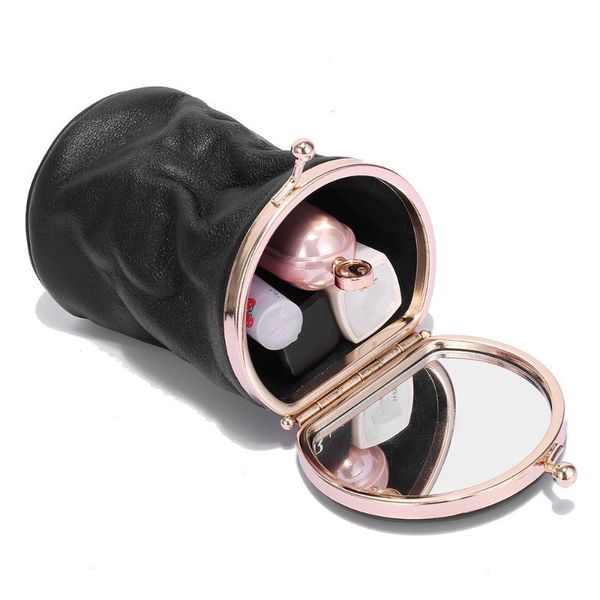 

cosmetic bag trumpet portable cute leather mini perfume makeup red envelopes and mirrors multifunction mini makeup bag new