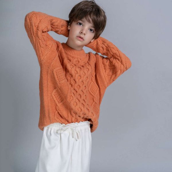 

2020 children's round neck pullover twist new cuhk cashmere boys' and girls' thickened parent child sweater jjfp, Blue