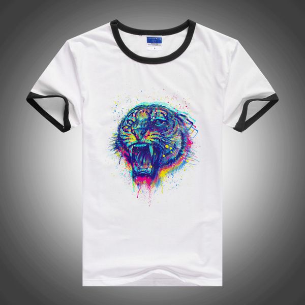 

спорт акварель окрашенные тигр мужчины футболка с коротким рукавом gothic tshirt streetwear harajuku графический тис мужчины печать полиэсте