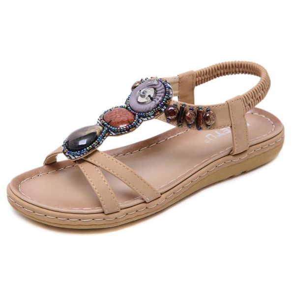 

female sandal comfort shoes for women flat sandals 2020 women's large size ladies comfort block flower sale summer beach retro, Black